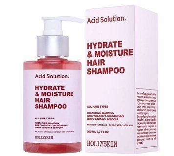 Кислотний шампунь для глибокого зволоження шкіри голови і волосся HOLLYSKIN Acid Solution, 200 мл KOSHS31 фото