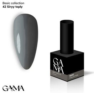 Гель-лак GA&MA Базова колекція 042 сірий теплий, 10 мл GAMA42 фото