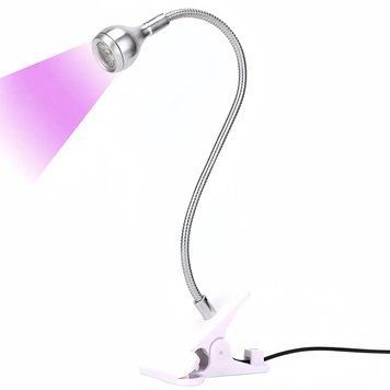 Настольная светодиодная лампа UV/LED Clip On на прищепке, серебристая, 5 Вт LAMPCLIPON03 фото