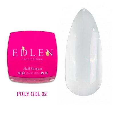 Полігель Poly gel Edlen 02 молочний, 15 мл POLED02 фото