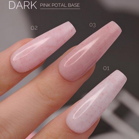 Камуфлююча база DARK PRO Base Pink Potal 2світло рожевий з вкрапленнями фольги, 15 мл DPPB0215 фото