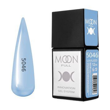 Гель-лак MOON FULL Amazing Color Gel polish №5046 пудрово-блакитний, 12 мл AMFC5046 фото
