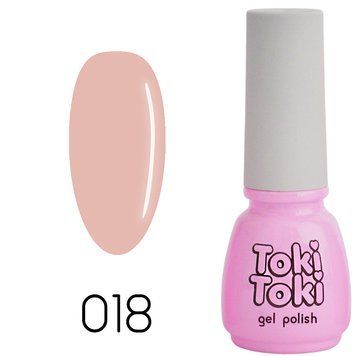 Гель-лак Toki Toki 018, 5 мл, рожево-бежевий TT018 фото