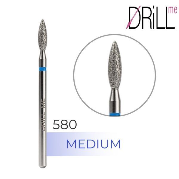 Фреза алмазна DRILL ME №580 Полум&rsquo;я 2.5 мм, синя насічка DRILLME580 фото