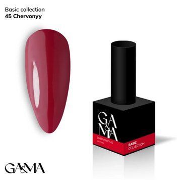 Гель-лак GA&MA Базова колекція 045 червоний, 10 мл GAMA45 фото