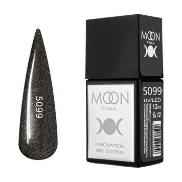 Гель-лак MOON FULL Amazing Color Gel polish №5099 чорний з дрібним шиммером, 12 мл AMFC5099 фото