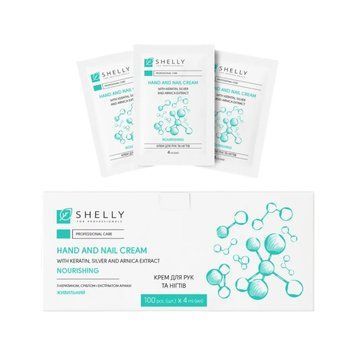 Крем для рук та нігтів з кератином,сріблом і екстрактом арніки Shelly 4 мл х 100 шт SHEL42 фото