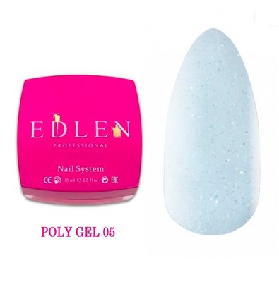 Полігель Poly gel Edlen 05 блакитний, 15 мл POLED05 фото