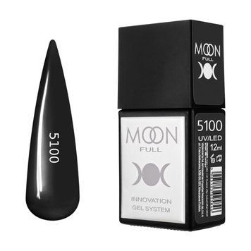 Гель-лак MOON FULL Amazing Color Gel polish №5100 чорний, 12 мл AMFC5100 фото