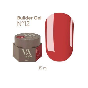 Гель для наращивания VALERI Builder Gel 12 красный, 15 мл BGVA12 фото