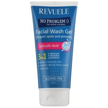 Гель для умывания REVUELE No Problem Facial Wash Gel против акне и прыщей с салициловой кислотой, 200 мл KOSRVL32 фото