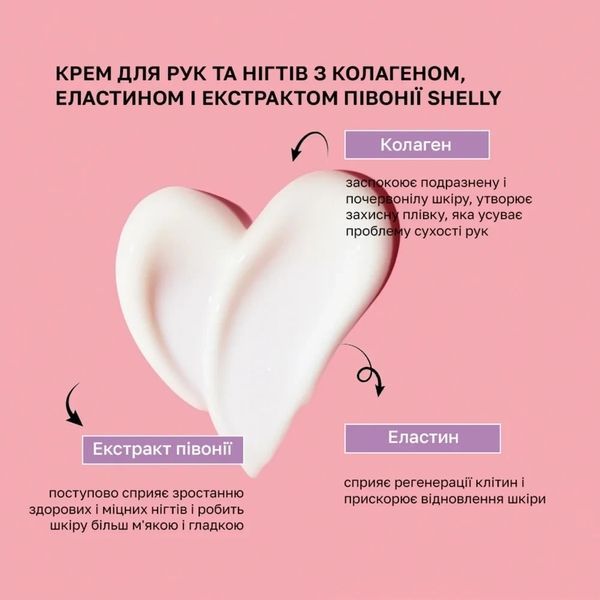 Крем для рук та нігтів з колагеном,еластином і екстрактом півонії Shelly 4 мл х 100 шт SHEL44 фото