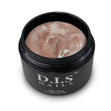 Гель для нарощування D.I.S Nails Universal Gel Shimmer № 33, золотистий нюд із шимером, 28 г GDISUG033 фото