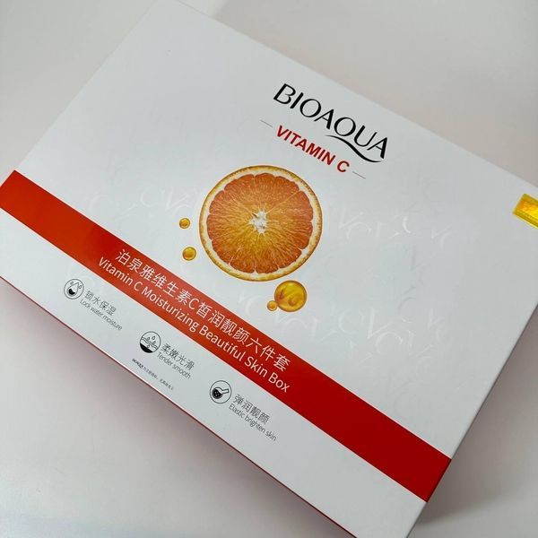 Подарунковий набір для обличчя, що зволожує, Bioaqua Vitamin C Set, з вітаміном С, 6 засобів KOS24 фото