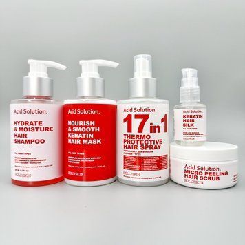 Набір HOLLYSKIN Acid Solution для глибокого зволоження шкіри голови 5 в 1 NKOSHS09 фото