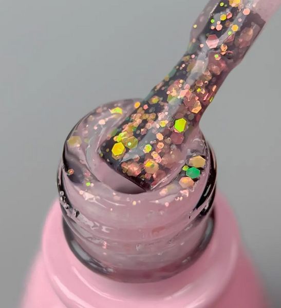 Гель-лак Toki Toki Unicorn UN04, 5 мл, рожевий із золотистими блискітками TTUN04 фото