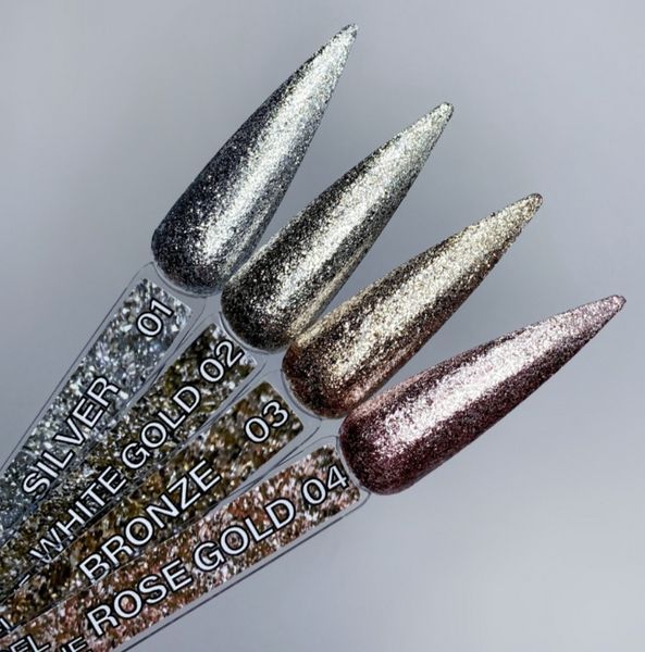 Декоративний гель D.I.S Nails Gel Shine 01 Silver 5 мл GDISS01 фото