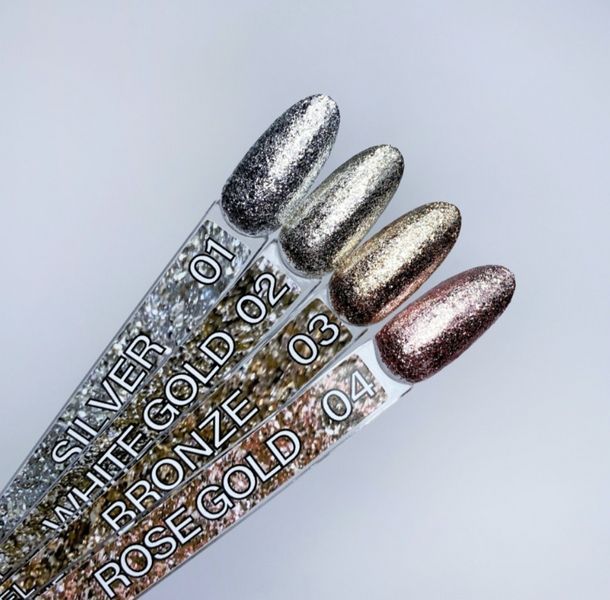 Декоративний гель D.I.S Nails Gel Shine 01 Silver 5 мл GDISS01 фото