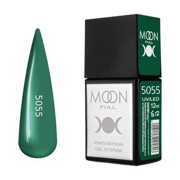 Гель-лак MOON FULL Amazing Color Gel polish №5055 насичений смарагдовий, 12 мл AMFC5055 фото