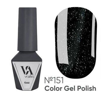 Гель-лак Valeri Color №151 черный с блестками, 6 мл GVA151 фото