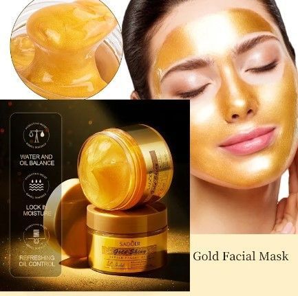 Ночная золотая маска для фарфоровой кожи SADOER Gold Shiny Repair Facial Mask, 120 г KOS25 фото