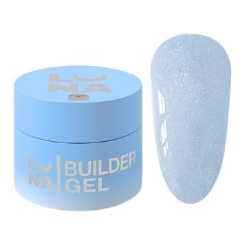 Гель для нарощування LUNAmoon Shimmer gel 07 блакитний з шимером, 15 мл GSLUNA07 фото