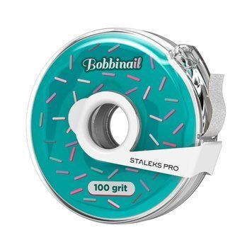 Змінний файл-стрічка клейкий, білий Bobbinail у пластиковій котушці STALEKS PRO, 100 грит SFOB01 фото
