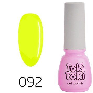 Гель-лак Toki Toki 092, 5 мл, неоново-жовтий TT092 фото