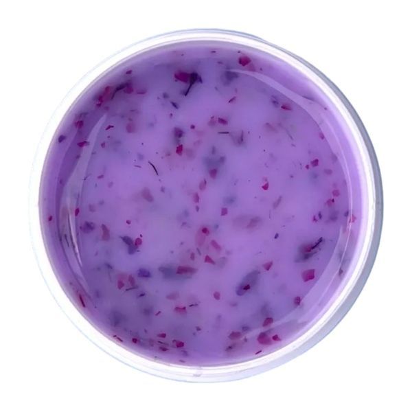 Гель для нарощування LUNAmoon Flower Gel №02, молочний з фіолетовими сухоцвітами, 15 мл FGLM02 фото