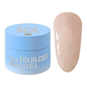 Гель для нарощування LUNAmoon Shimmer gel 09 бежевий з шимером, 15 мл GSLUNA09 фото
