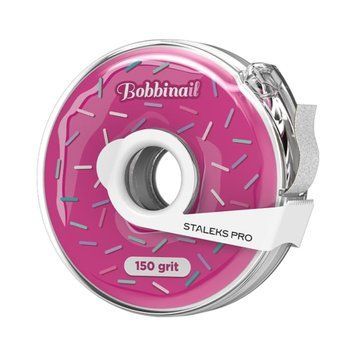 Змінний файл-стрічка клейкий, білий Bobbinail у пластиковій котушці STALEKS PRO, 150 грит SFOB02 фото