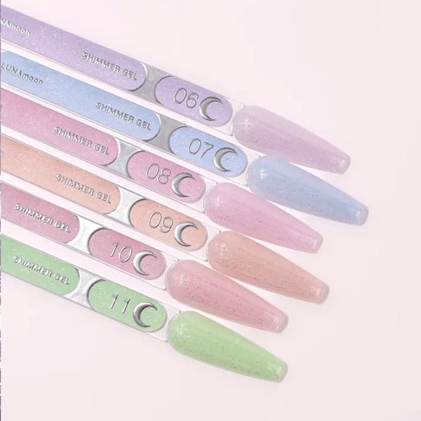 Гель для нарощування LUNAmoon Shimmer gel 09 бежевий з шимером, 15 мл GSLUNA09 фото