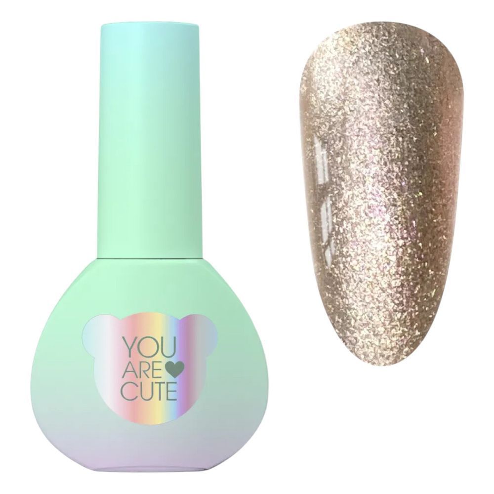 Гель-лак YOU ARE CUTE Color 110 золотистий світловідбиваючий, 5 мл YACC110 фото