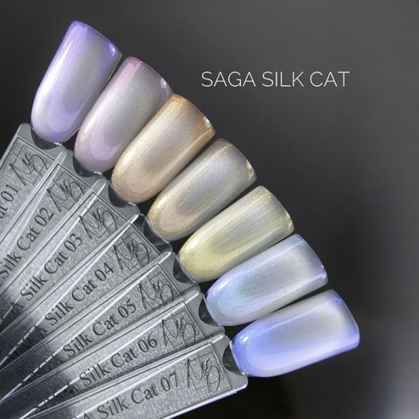 Гель-лак котяче око SAGA Professional Silk Cat 03 з помаранчевим переливом, 10 мл SGSC03 фото