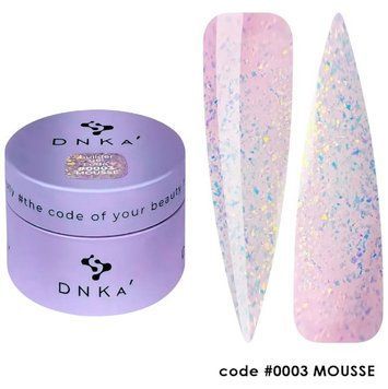 Гель Мус DNKa' Builder Gel Mousse 03 бузковий з блискітками, 30 мл DBGM03 фото