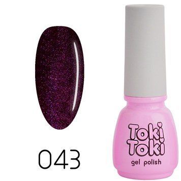 Гель-лак Toki Toki 043, 5 мл, темно-буряковий з шиммером TT043 фото