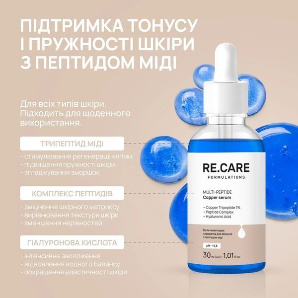 Мультипептидная сыворотка для лица RECARE с пептидом меди Multi-Peptide Copper Serum, саше (3 мл) REC20 фото