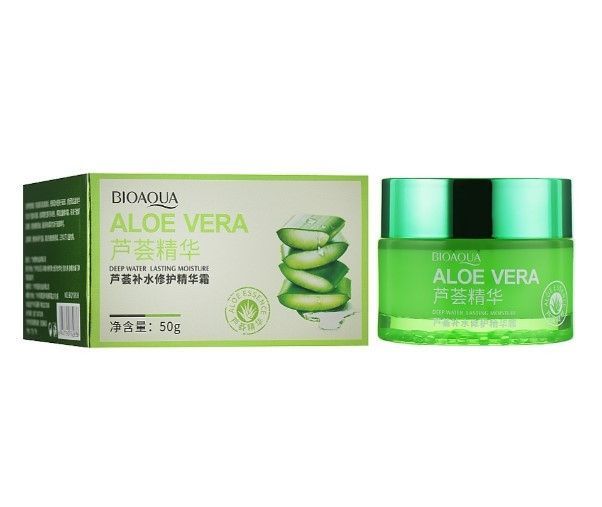 Крем для обличчя Bioaqua Aloe Vera Moisturizing Essence Cream, з екстрактом алое вера, 50 г KOS30 фото