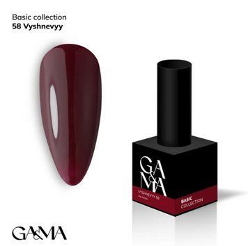 Гель-лак GA&MA Базова колекція 058 вишневий, 10 мл GAMA58 фото