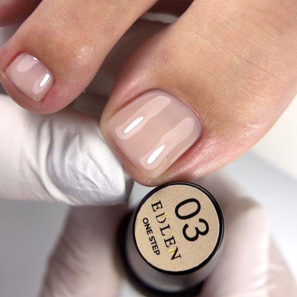 Однофазний гель-лак Edlen One step gel polish 03, бежевий, 9 мл EDOS03 фото