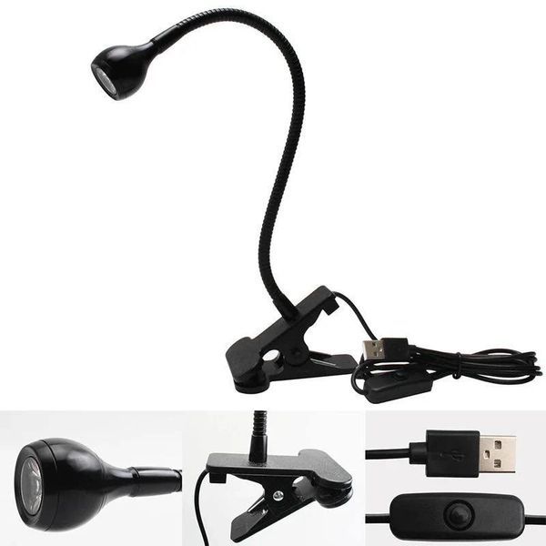 Настільна світлодіодна лампа UV/LED Clip On на прищіпці + usb, чорна, 5 Вт LAMPCLIPON02 фото