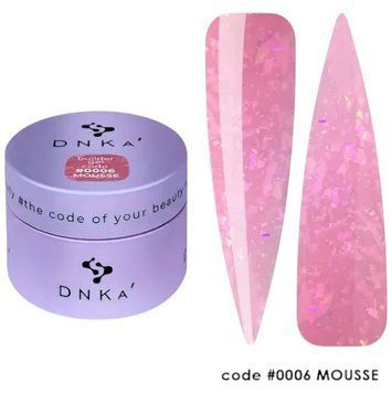 Гель Мус DNKa' Builder Gel Mousse 06 рожевий з блискітками, 30 мл DBGM06 фото