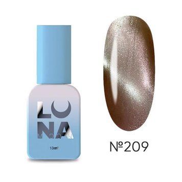 Гель-лак LUNA MOON Color Cat Eye 209, сіро-бежевий з ефектом котячого ока, 13 мл LUNA209 фото