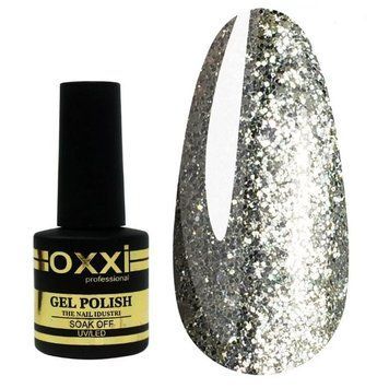 Гель-Лак OXXI Professional №095, 8ml, прозрачный с густыми серебряными блестками OP095 фото