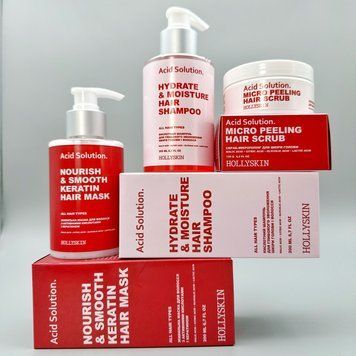 Набір HOLLYSKIN Acid Solution для глибокого зволоження шкіри голови 3 в 1 NKOSHS10 фото