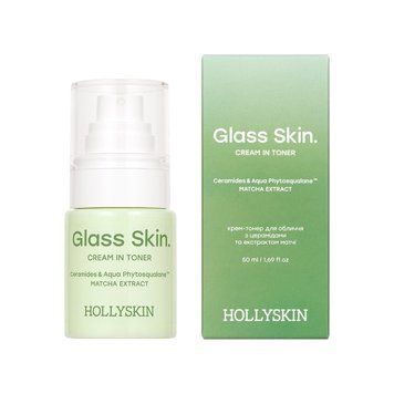Крем-тонер для обличчя HOLLYSKIN Glass Skin з церамідами та екстрактом матчі, 50 мл KOSHS012 фото