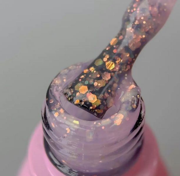 Гель-лак Toki Toki Unicorn UN05, 5 мл, ніжно-бузковий із золотистими блискітками TTUN05 фото