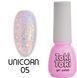 Гель-лак Toki Toki Unicorn UN05, 5 мл, ніжно-бузковий із золотистими блискітками TTUN05 фото 1