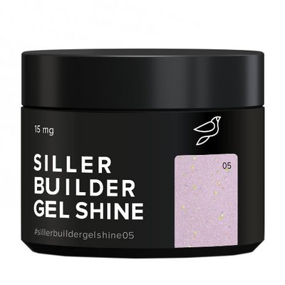 Камуфлюючий гель Siller Builder Gel SHINE блідо-рожевий світловідбиваючий, відтінок 05, 15 мл GSILS05 фото