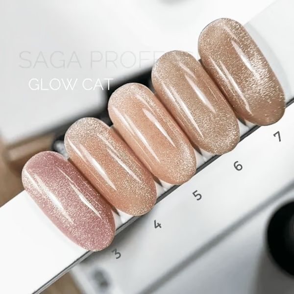 Гель-лак Saga Professional Glow Cat 07 золотисто-бежевый, 10 мл SGGC07 фото